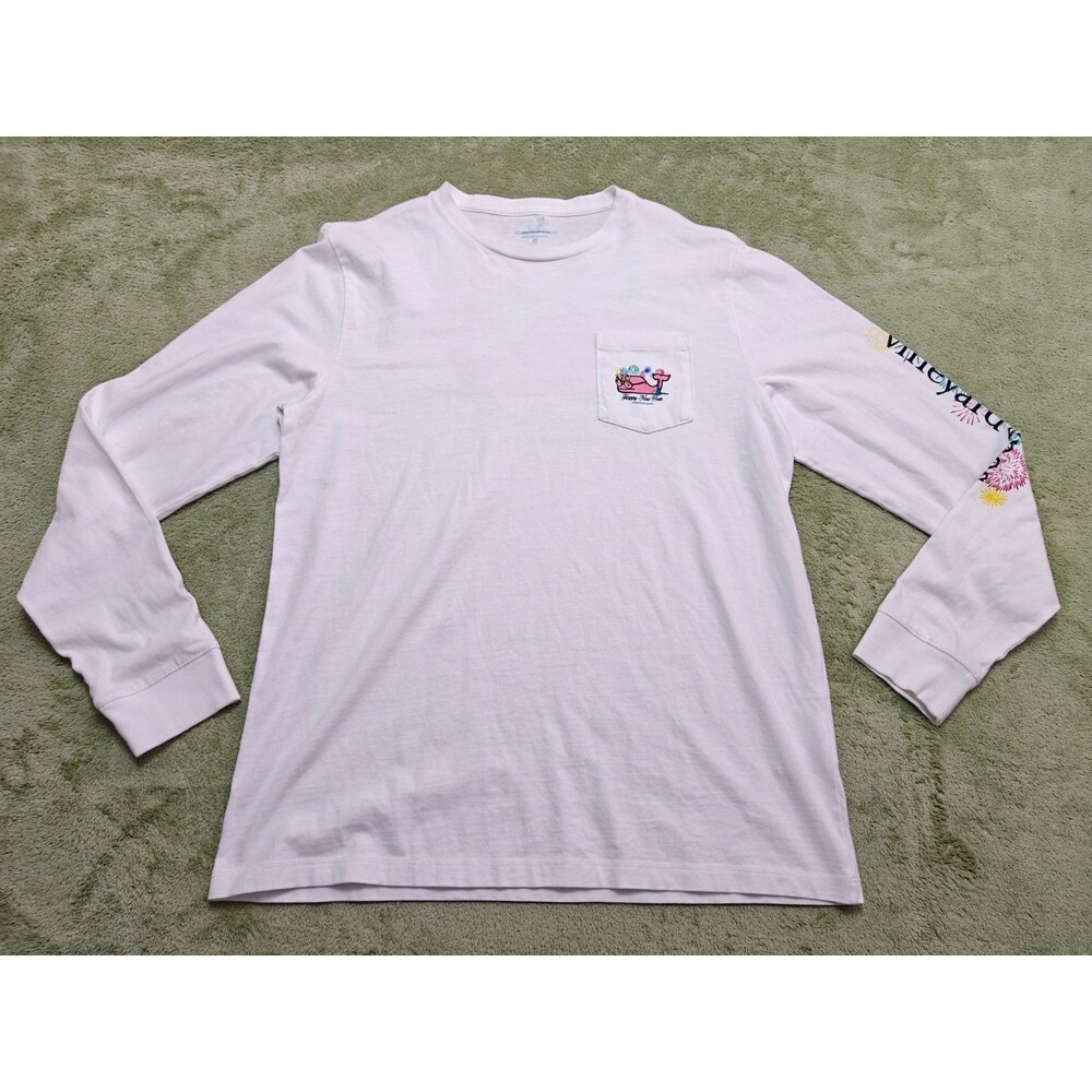 Vineyard Vines Long Sleeve T Shirt Youth XL Light Blue Whale Logo Graphic Tee